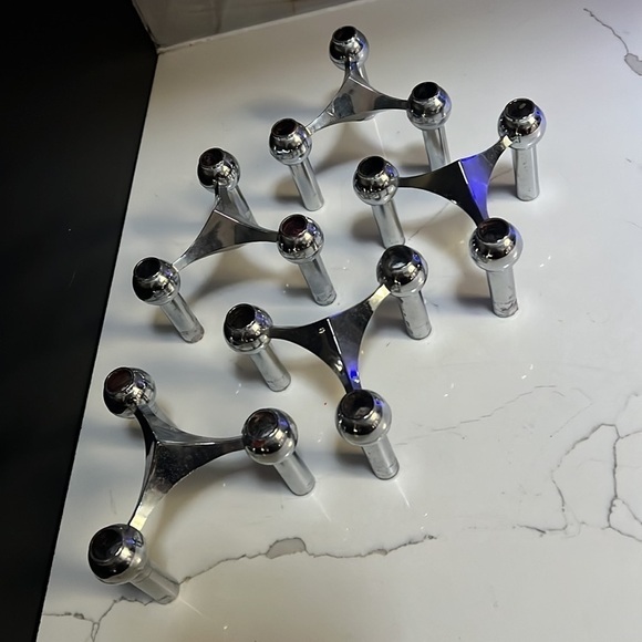 FRITZ NAGEL & CEASAR STOFFI 5 STACKABLE MODULAR CANDLE HOLDERS VARIANTE S22 - Picture 5 of 6